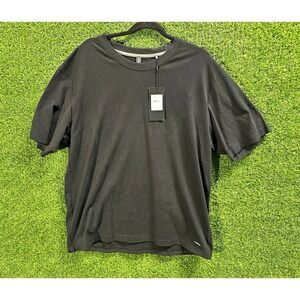 Motion Men's Black Solid Crew Neck Short Sleeve T-Shirt M AM16KT050
